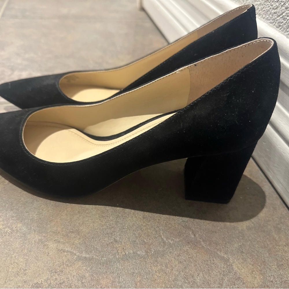 Beautiful Mark Fisher LTD Suede Women's Zala Pointed Toe Block Heel Pumps 6.5 - Picture 2 of 5